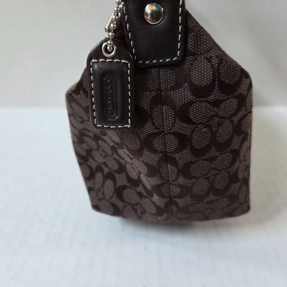 Coach Purse Signature C Monogram Logo Print Brown Jacquard Mini Hobo Bag Y2K - Picture 5 of 10